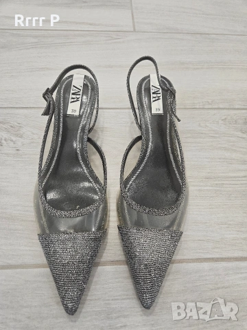 Дамски елегантни обувки с нисък ток Zara