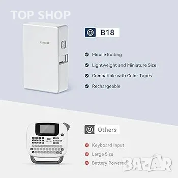 Машина за етикети NIIMBOT B18 с лента, преносим Bluetooth принтер за етикети, снимка 2 - Принтери, копири, скенери - 48743752