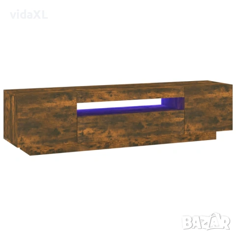 vidaXL ТВ шкаф с LED осветление, опушен дъб, 160x35x40 см(SKU:815726)