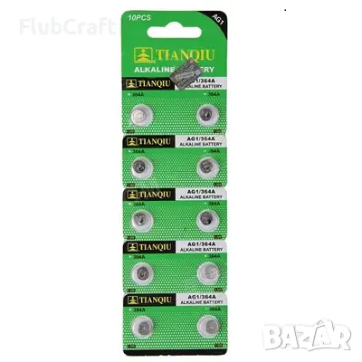 Плоска батерия LR44, 1.5VDC, TIANQIU, снимка 1