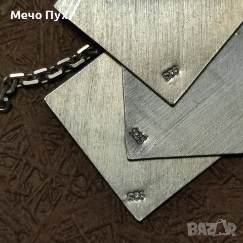 Сребърен комплект - висящи обеци и висулка (36), снимка 2 - Бижутерийни комплекти - 44230579