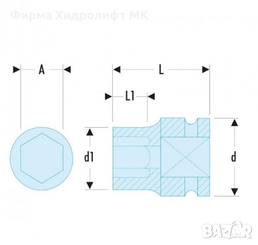 FACOM NS.18A Вложка 18мм усилена 1/2", снимка 2 - Гедорета - 34433754