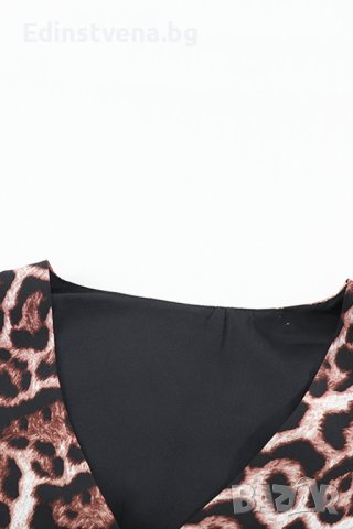 Дамска рокля с леопардов десен и асиметрична кройка, снимка 10 - Рокли - 40544146
