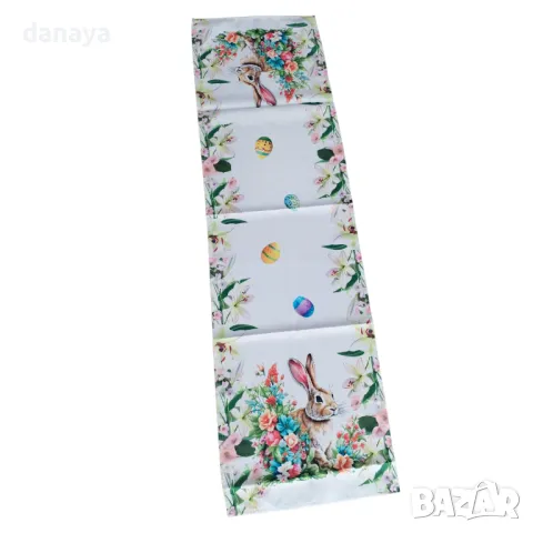 5682 Великденски тишлайфер за маса Зайче, 140x40cm, снимка 6 - Покривки за маси - 49198212