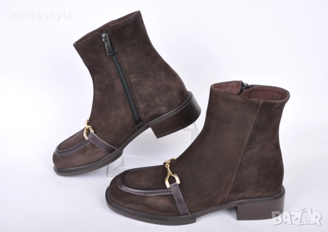 ЗИМА 25'26! Подплатени елегантни дамски боти от естествен велур