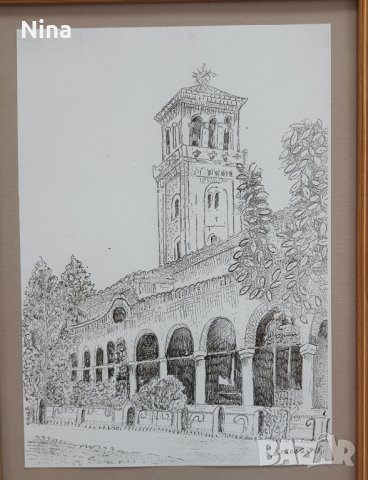 Графика църква Св. Богородица, снимка 1 - Картини - 41648098