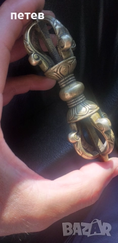 Бронзов тибетски   ритуален амулет., снимка 2 - Антикварни и старинни предмети - 51463790