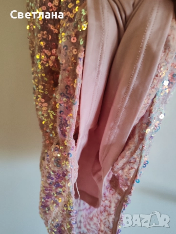 Парти рокля с пайети на Mango , снимка 3 - Рокли - 52073038