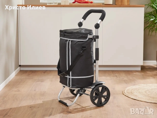 Количка за пазар Пазарска количка с регулируема по височина мека дръжка, снимка 2 - Други стоки за дома - 53822541