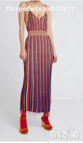 PINKO Дълга рокля на райе – многоцветна