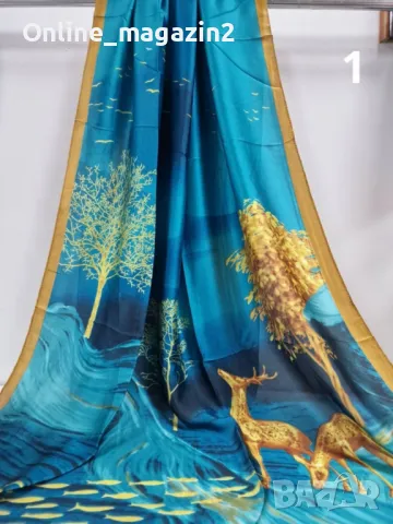 Дамски красив сатенен шал , снимка 1