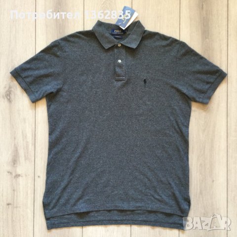 НОВА оригинална тъмно сива поло тениска с яка POLO RALPH LAUREN размер L от САЩ, снимка 1 - Тениски - 41430402