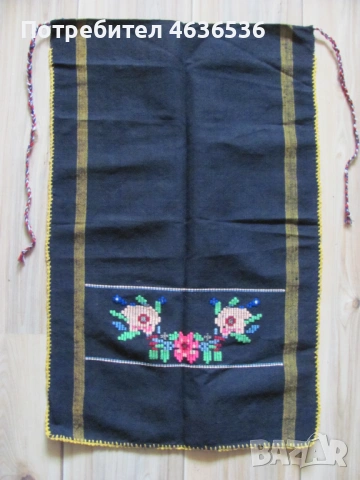 19 век престилка за носия, ръчна бродерия , 72х45см., снимка 6 - Антикварни и старинни предмети - 53254475