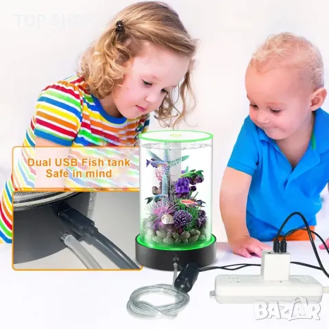 Комплект аквариум с компресор, филтър, осветление от 5DPets, снимка 7 - Аквариуми - 48500148