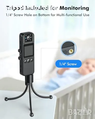 Нова BOBLOV A26 128GB Камера за тяло, 1080P, нощно виждане, 6 часа запис, снимка 5 - Друга електроника - 47860331