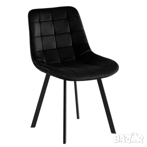 Трапезен стол Myriam велурено черно