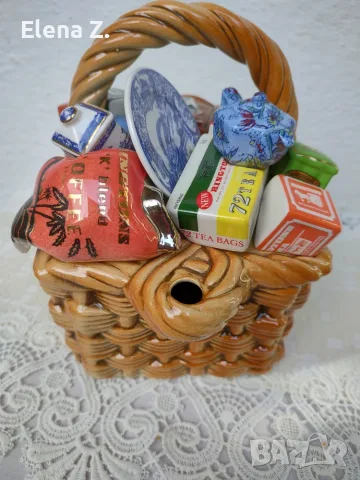 Голям колекционерски чайник Monty Basket кошница, снимка 8 - Винтидж декорации за дома - 56137626