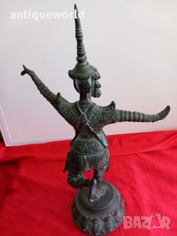 Бронзова Скулптура АПСАРА ,Кхмерска Камбоджа 19 Век, снимка 4 - Антикварни и старинни предмети - 51843759