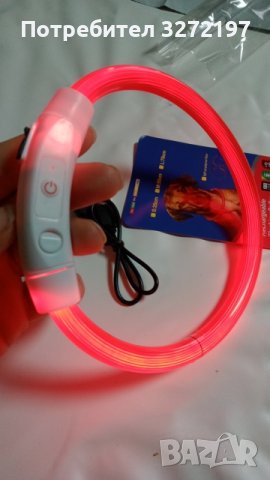 Led USB нашийник за кучета ,налични 2 цвята син и червен, снимка 10 - За кучета - 40976254