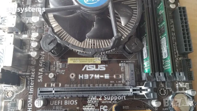 Дънна платка Asus H97M-E Socket LGA1150 CPU+FAN, снимка 3 - Дънни платки - 56169261