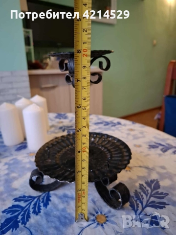 Ръчно кован свещник, снимка 3 - Декорация за дома - 52427778