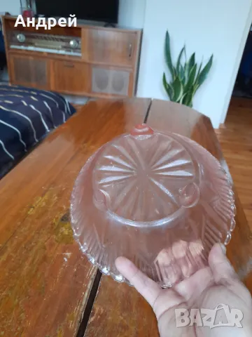 Стара стъклена фруктиера #3, снимка 6 - Други ценни предмети - 49083578