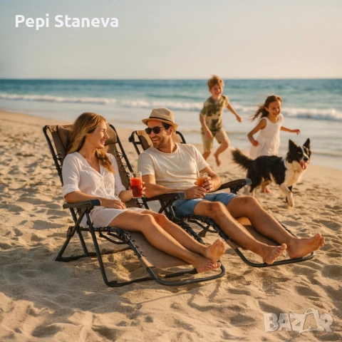 Сгъваем градински шезлонг с нулева гравитация и сенник – комфорт за пълна релаксация, снимка 5 - Столове - 53089621