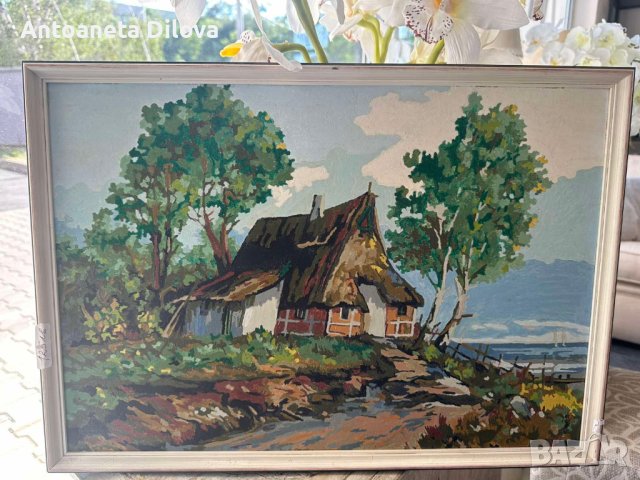 Рисувана картина с акрилни бои - пейзаж, снимка 1 - Картини - 41738862