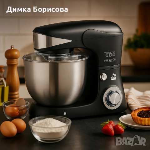 Многофункционален планетарен миксер с иноксова купа 5.5L Royalty Line RL-PKM1600, снимка 6 - Миксери - 51689892