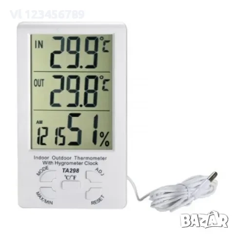 Термометър-влагомер външ/вътр. температура ТА-298