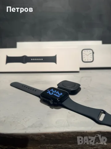 100% батерия! КАТО ЧИСТО НОВ Apple Watch 7 45 mm GPS Midnight, снимка 6 - Смарт часовници - 56075566