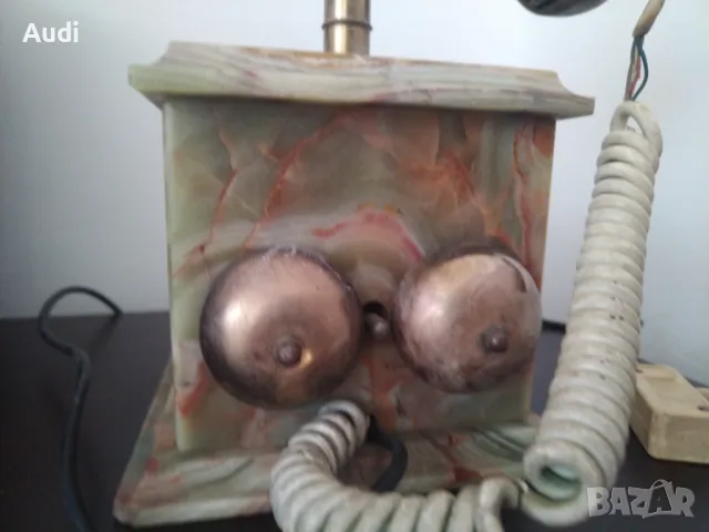 Старинен ретро винтидж домашен телефон изработен от ценни естествени натвриали:бронз и мрамор, оникс, снимка 8 - Други - 48355860