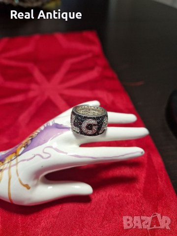 Много красив дамски сребърен пръстен BULGARI - 12.5 грама- проба 925, снимка 1