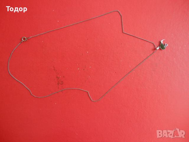 Сребърно колие птица с камъни 925