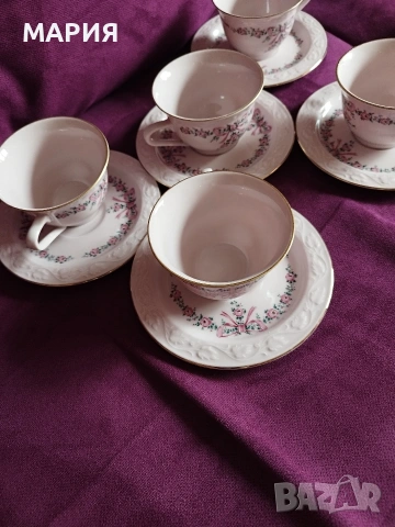 Немски комплект чаши за кафе/чай Scherzer Bavaria, снимка 2 - Сервизи - 53694661