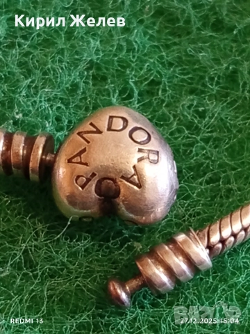 Сребърна гривна от колекция Pandora Moments верижка тип змийска кожа 27568, снимка 4 - Гривни - 52912661