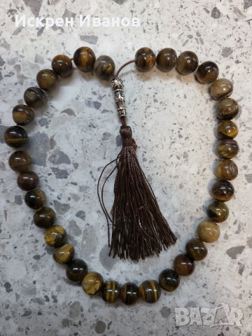 Броеница Тигрово око, снимка 5 - Антикварни и старинни предмети - 38219780