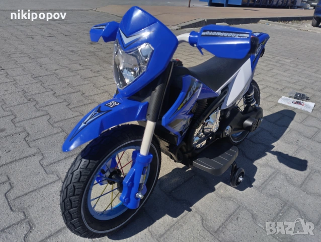 Акумулаторен мотор с помпещи гуми SUPER MOTO син, снимка 6 - Детски велосипеди, триколки и коли - 53569684
