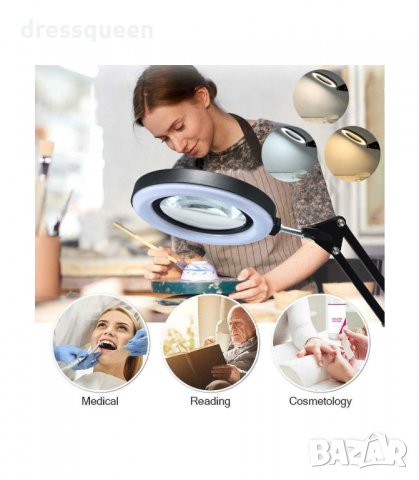 3121 Настолна Светодиодна лампа с лупа 64LED, снимка 6 - Други инструменти - 34247870