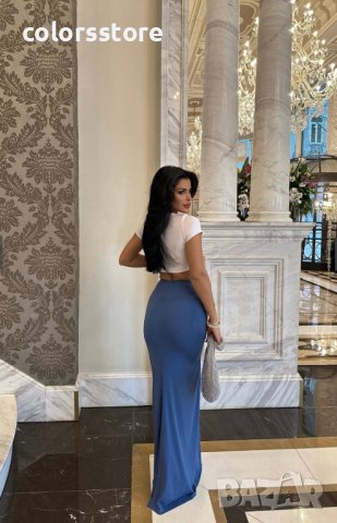 ДАМСКА ПОЛА С РОЗИ BLUE, снимка 2 - Поли - 44451821