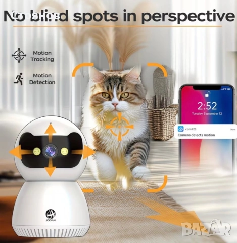 1080p Full HD Камера/Нощно виждане/Дистанционно управление/за Дома, снимка 4 - Камери - 53395342