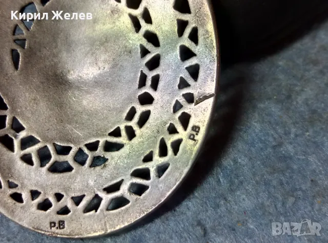 АВТОРСКИ ПОСРЕБРЕН АЖУРЕН ВИНТИДЖ АРТ МЕДАЛЬОН с НАТУРАЛЕН ПОЛУСКЪПОЦЕНЕН КАМЪК и МАРКИРОВКИ 34311, снимка 7 - Колиета, медальони, синджири - 48161229