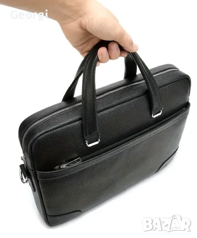 Мъжка елегантна и стилна чанта за лаптоп 15”, Премиум естествена кожа!, снимка 3 - Чанти - 49279186