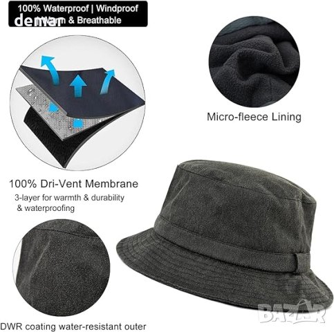 TOP-EX XL/XXL Зимна шапка унисекс с поларена подплата, водоустойчива, снимка 4 - Шапки - 42459919