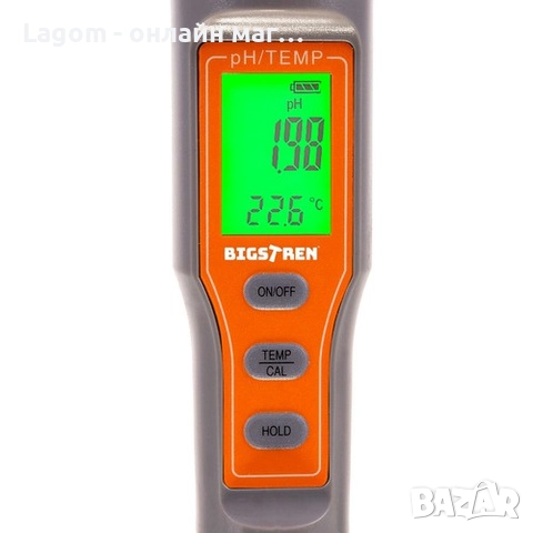 Уред за измерване на качеството на водата 2 в 1, PH и температура Bigstren, водоустойчив корпус, снимка 5 - Други инструменти - 52562380