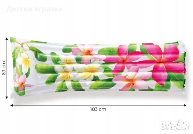 Надуваем дюшек Fashion Intex, 183 х 69 см, PVC, с вградена възглавница, ярки цветове, снимка 11 - Надуваеми играчки - 50039983