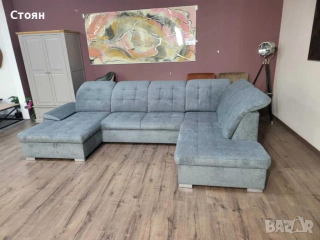 ПРОМОЦИЯ!!! Светло сив П - образен ъглов диван Nixon с функция сън, снимка 7 - Дивани и мека мебел - 52829699