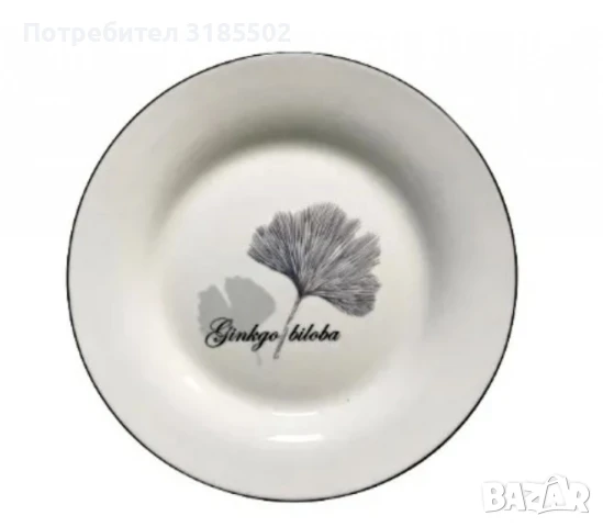 Керамична чиния Ginkgo Biloba, снимка 2 - Прибори за хранене, готвене и сервиране - 51421989