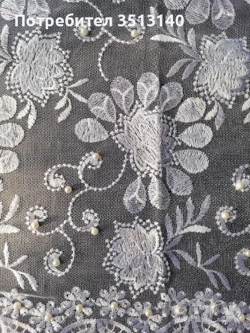 Бяла дантела бродерия 130/455 см, снимка 7 - Рокли - 51530851