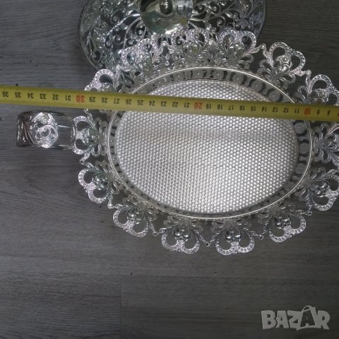 посребрена метална фруктиера,бонбониера, снимка 3 - Други ценни предмети - 39151664